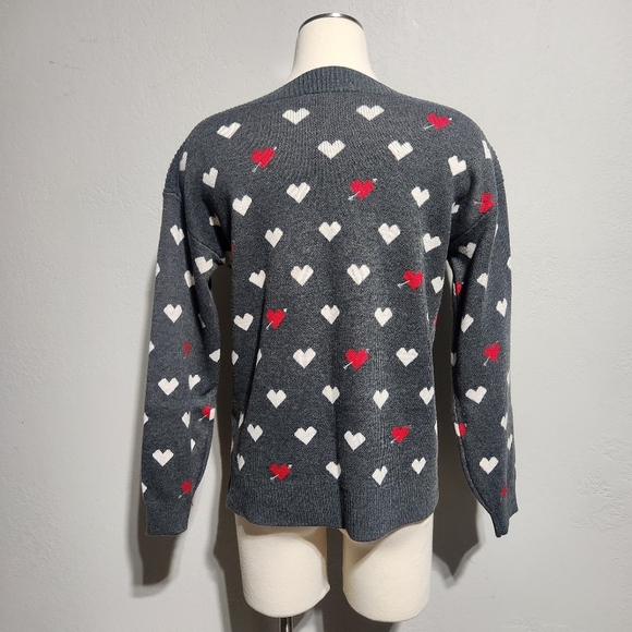 EUC LOFT HEART BOATNECK SWEATER SZ S - Picture 5 of 8